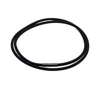 FewNvWa Collana da Uomo E Donna con Cordino in Gomma Nera, Braccialetto in Gomma per Compleanno, Anniversario, Matrimonio, Natale, Fibbia Nera 55cm