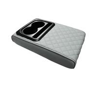 FewNvWa Cuscino Poggiabraccio Auto Rivestimento Centrale Console Organizzatore Porta Bicchiere Imbottitura Pelle PU Protezione Interni Adatto Uso Famiglia Via, Grigio