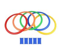 FewNvWa Gioco della Campana con Anelli, Gioco della Campana con Connettori, Portatile, per Interni Ed Esterni, Cerchi Colorati per Ragazzi, 42 cm 5 Anelli