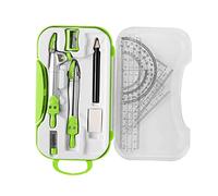 FewNvWa Kit di Geometria con, Goniometro E Righello per Studenti di Ingegneria, VERDE