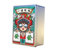 FewNvWa Mahjong, Gioco da Tavolo Resistente Ai Graffi, Ideale per Il Tempo Libero, con Dadi Inclusi. Set da 144 Carte. Tessere Mahjong per Casa, F, Stile a