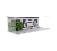 FewNvWa Modellino da Esposizione in Metallo Pressofuso con Luce LED, Vetrina Simulata di Garage per Mini Auto, Diorama di Parcheggio, Materiale PV, a