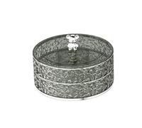 FewNvWa Organizzatore per Snack, Vassoio Girevole per Snack, Contenitore Riutilizzabile per Dolci E Prodotti Secchi, Piatto Diviso per Frutta E, Grigio Chiaro Argentato