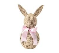 FewNvWa Pasquale Woven Ornamento Decorativo Statuetta Coniglio Bambola in Corda di Carta E Ferro Adatto per Mensola Scrivania Regalo P, Rosa