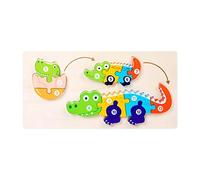 FewNvWa Puzzle Animale Puzzle Incastro Legno Cartone Animato Gioco Apprendimento Creativo Intelligenza Manuale Puzzle Regalo Adatto Sviluppo, Coccodrillo