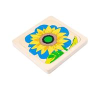 FewNvWa Puzzle in Legno per Bambini con Manuale Educativo, Giocattolo, Strumento di Gioco per Insegnare, Adatto per, Girasole
