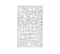 FewNvWa Righello da Disegno Stencil Traforato Multifunzione in Acciaio Inox per Progetti Artistici E Tecnici Strumento per Architettura Scuola Adatto a, stile c