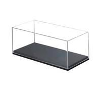 FewNvWa Scatola Espositiva Modello Auto Contenitore Acrilico Chiaro Base Nera Resistente Protezione Modellini 1 87 Adatta per Collezione Scrivania Regal, 120x58x45mm