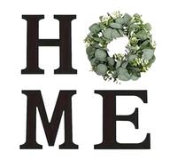 FewNvWa Scritte Decorative per La Casa, Lettere in Legno, Decorazione Murale con Ghirlanda Artificiale, Design Classico, Da Appendere in Soggiorno, Corridoio, Nero