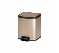 FewNvWa Secchio Pedale Rifiuti Contenitore Bidone Pattumiera Raccolta Differenziata Coperchio Stretto Robusto Elegante Effetto Legno Adatto per Soggiorno, Oro Champagne, 13L