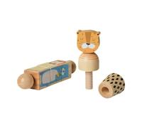 FewNvWa Set di 2 Puzzle Girevoli per Bambini, Gioco Educativo con Blocchi di Legno E Impugnatura Manuale, Adatto allo Sviluppo di Bambini E Bambine, Leone