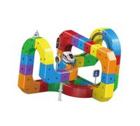 FewNvWa Set Treno Elettrico Pista Flessibile Blocchi Montaggio Giocattolo Creativo Materiale PP Adatto a Bambini Gioco Famigliare Apprendimento Regalo, 81 Pezzi