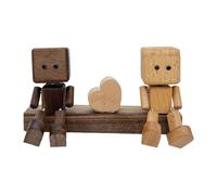 FewNvWa Statua Dashboard Auto Bambola Legno Coppia Ornamento Base Diffusore Profumo Decorazione Interni Scrivania Coppia Adatto per Regalo Anniversario Decora, B