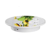 FewNvWa Supporto Girevole Espositore Rotante con Funzione Rotativa Silenziosa Piatto a Specchio Plastica Porta Usb Adatto per Presentare Gioielli Modellismo, Bianco Specchiato, 26x26-30cm