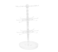 FewNvWa Supporto Girevole per Gioielli, Porta Braccialetti, Gancio con Vassoio Inferiore, Supporto per Appendere, Organizer per Gioielli Ad Albero per Riporre, Completa 3 Livelli