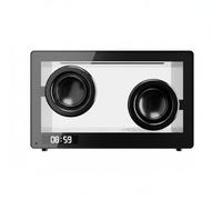 FewNvWa Sveglia Bluetooth con Altoparlante Display Orario Luce Morbida Ingresso Scheda Compatto Audio Materiale Trasparente Adatta a Studio Comodino Casa Lettura Relax, Nero