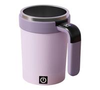 FewNvWa Tazza Automatica Mescolatrice per Bevande Bicchiere Autostirante con Parete Doppia Termica Display Temperatura Acciaio Inox Adatta per Casa Lavoro Via, Viola