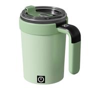 FewNvWa Tazza Automatica Mescolatrice per Bevande Bicchiere Autostirante con Parete Doppia Termica Display Temperatura Acciaio Inox Adatta per Casa Lavoro Via, Verde