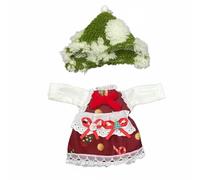 FewNvWa Vestito Bambola Set Abbigliamento Accessori Bambole Design Vari Materiali Resistenti Cuciture Artistiche Facile da Indossare Adatto Gioco Creativo, Set Natale Verde