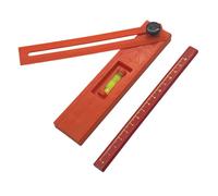 FewNvWa Woodworking Marcatura Righello Pieghevole per Misurazioni Su Più Angoli con Bolla Livello E Guida Installazione Ferramenta in Pp Adatto per in, con 1 Matita