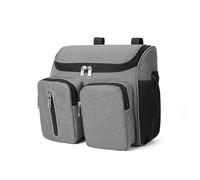 Fexkean Organizer per Passeggino,Multifunzione Viaggio Portatile Borsetta,Utilizzabile Come Borsa a Tracolla Con Tracolla Regolabile,Grande Capacità per Gli Oggetti Essenziali del Bambino(2411-Grigio)