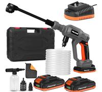 Fexrror Idropulitrice a Batteria, Idropulitrice Portatile con 2 Batterie da 2000mAh, Ugello 6 in 1, per Auto, Patii, Finestre, Giardino, Prati, Animali Domestici