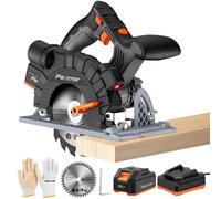 Fexrror Sega Circolare, Sega Circolare a Batteria 20V, Guida Laser, con Batteria Al Litio da 4,0Ah e Caricabatterie, Lama 150mm, Taglio Massimo 50mm (90°), 36mm (45°), per Legno, Plastica, Métal doux