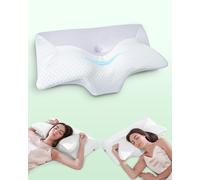 FEYIDEO Cuscino Cervicale per Dormire, 70x40 Grande Cuscino Ergonomico in Memory Foam, Cuscino per Supporto per Chi Dorme di Lato, sulla Schiena e a Pancia in Giù