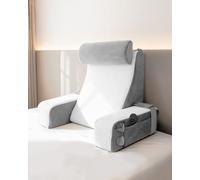 FEYIDEO Cuscino da Lettura per Letto e Divano con Cuscino per il Collo e braccioli Rimovibile, Cuscino a Cuneo per la Schiena per Leggere/Rilassarsi/Guardare La TV