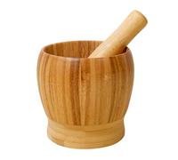 feyiubmen 6,5 x 9 cm, piccolo mortaio con pestello, mortaio manuale in legno, ciotola per levigatura, mini frantoio per aglio e spezie erbe aromatiche (colori del legno).