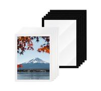 feyiubmen Set di cornici magnetiche da 10 pezzi, 5 nero, 5 cornici magnetiche autoadesive argentate con chiusura magnetica, tasca informativa e porta fogli per documenti A4 da 11,6 x 8,26 in formato