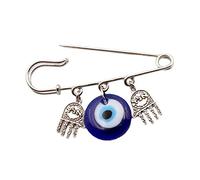 FEYLIE Spilla blu turca per malocchio, turco per malocchio Hamsa mano di Fatima spilla da bavero portafortuna regalo appeso ciondoli per protezione religiosa J