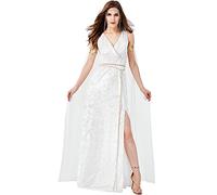 Feynman Costume da dea greca sexy con scollo a V, costume da donna egiziana, costume da regina Egitto, costume da donna per Carnevale, Halloween