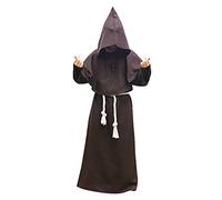 Feynman Costume da monaco da uomo con cappuccio, stile medievale e rinascimentale, con cappuccio, taglia XXL