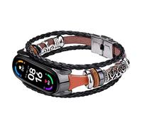 Feysentoe Cinturino per XiaoMi Mi Band 5/6 Cinturino di Ricambio(marrone+nero)