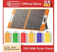 FF Flashfish 18V 60W Pannello solare pieghevole Caricatore solare portatile con uscita CC USB-C QC3.0 per telefoni Tablet Centrale elettrica