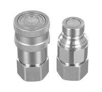 FF Flat Hydraulic Quick Coupling Set NPT 1/4 Steel Stainless Steel Hydraulic Quick Coupler NPT 3/8 Valve White Zinc Hydraulic Quick Connect Set NPT 1/2 NPT 3/4 Flat Face Hydraulic Coupling Kit((G3/4))