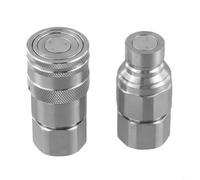 FF Flat Hydraulic Quick Coupling Set NPT 1/4 Steel Stainless Steel Hydraulic Quick Coupler NPT 3/8 Valve White Zinc Hydraulic Quick Connect Set NPT 1/2 NPT 3/4 Flat Face Hydraulic Coupling Kit((G1/2))