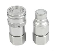 FF Flat Hydraulic Quick Coupling Set NPT 1/4 Steel Stainless Steel Hydraulic Quick Coupler NPT 3/8 Valve White Zinc Hydraulic Quick Connect Set NPT 1/2 NPT 3/4 Flat Face Hydraulic Coupling Kit ((G1))