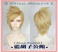 FF15 Final Fantasy XV Cosplay Prompto Argentum Lino corto Bionda Cosplay Parrucca per capelli Resistente al calore Fibra Capelli + Cappellino parrucca gratuito