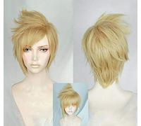 FF15 Final Fantasy XV Prompto Argentum Short Linen Blonde Wigs Heat Resistant Hair Cosplay Costume Wig + Free Wig Cap
