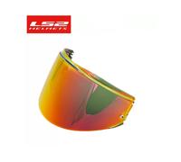 (FF399 Rosso) Visiera per casco LS2 Valiant Rainbow Shield con lente fumÃ© color argento, solo per modello LS2