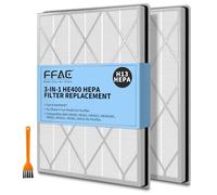 FFAC HE401 Filtro di ricambio per purificatore d'aria Shark modello a 4 ventole, filtro HE402 HEPA compatibile con purificatore d'aria Shark HE401 HE402 HE405, parte HE4FKPET, confezione da 2