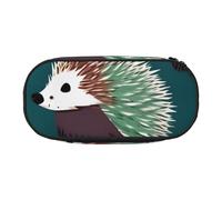 FFCVZAA Astuccio per matite alla moda con stampa di molti ricci, borsa da viaggio per trucchi e articoli da toeletta per studenti, Nero , Taglia unica, Organizer per borse