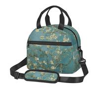 FFCVZAA Borsa termica per il pranzo, con stampa di fiori di mandorlo, versatile, riutilizzabile, per adulti e studenti