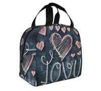 FFCVZAA I Love You Words with Hearts Print Insulated Lunch Box Pasti Snack Drink Scuola Attività All'aperto Commutes