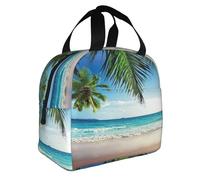 FFCVZAA Palma tropicale Hawaii Beach stampa isolata pranzo box pasti snack bevande scuola attività all'aperto pendolari quotidiani