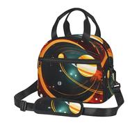 FFCVZAA Sistema Solare Giove Saturno Stampa Versatile Storage Comodo Trasporto Isolato Lunch Bag Riutilizzabile Adulti Studenti