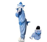 FFFF & OLFEH Pigiama Intero Donna - Pigiamone Intero in Pile Caldo e Morbido - Gadget Stitch Idea Regalo (Blue,L)