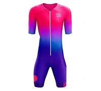 FFFF & OLFEH Tuta da Triathlon a Maniche Corte da Uomo, MTB Body Trisuit Cycling Skinsuit with Short Sleeve MTB Cycling Skinsuit with Gel Pad per Nuoto/Corsa/Ciclismo (S,3)